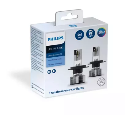 H4 Ultinon Essential G2 LED Bulb 12V/24V 21W (Set of 2): PHILIPS
