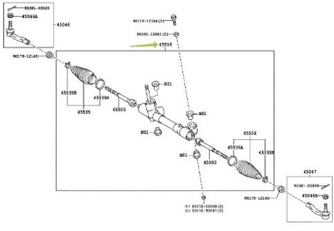 Gear Assy Steering Toyota Lexus D Compatibility Features Prices Boodmo