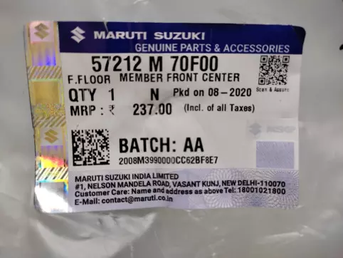 MEMBER , FRONT CENTRE: MARUTI SUZUKI 57212M70F00 -compatibility