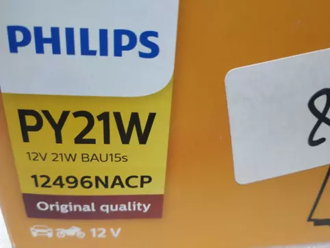 1x lampadina PY21W Philips Standard - Indicatore - BAU15s 12V 21W -  12496NACP - Original Equipment - France-Xenon