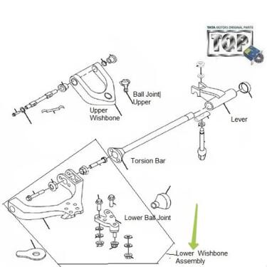 ASSY.UPPER WISHBONE COMPLETE L.H.: TATA 269932100142 -compatibility ...