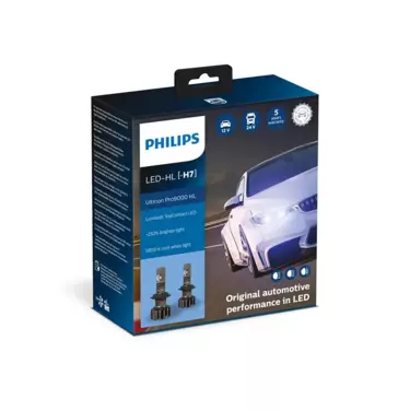 H7 Ultinon Pro9000 LED Bulb 12V 18W (Set of 2): PHILIPS 1197