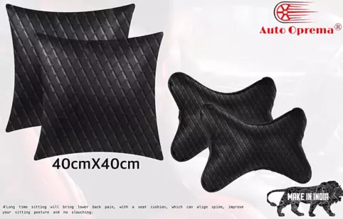 Buy Auto Hub Velvet Neck Rest Pillows, Car Headrest Cushion Set (Half  Black&Red) Online at Best Prices in India - JioMart.