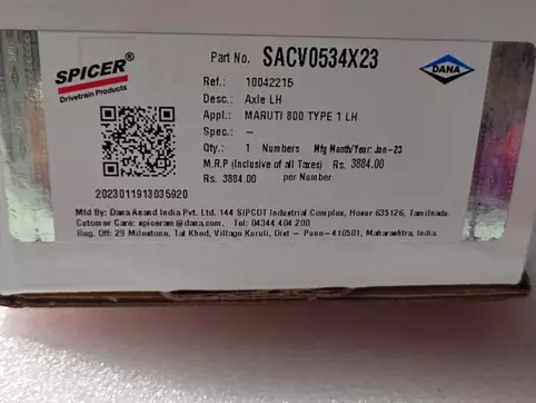 Drive Shaft Left: Spicer SACV0534X23 -compatibility, features