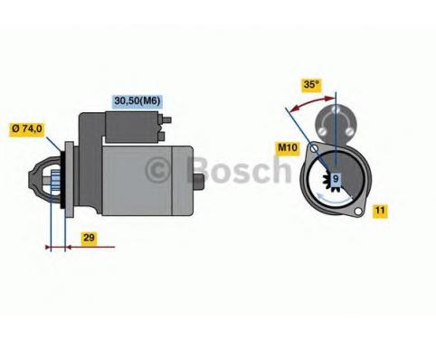Bosch 0 986 029 120 Starter para AUDI SEAT SKODA VW 
