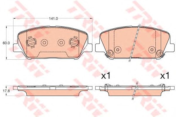 Brake Pad Set, disc brake: MOBIS (Hyundai, Kia) 58101-A7A20